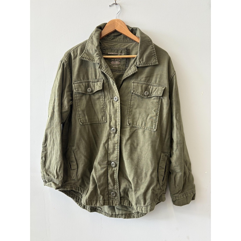 American Eagle Outfitters Jacket Mens Small Green Military Field Cotton Canvas